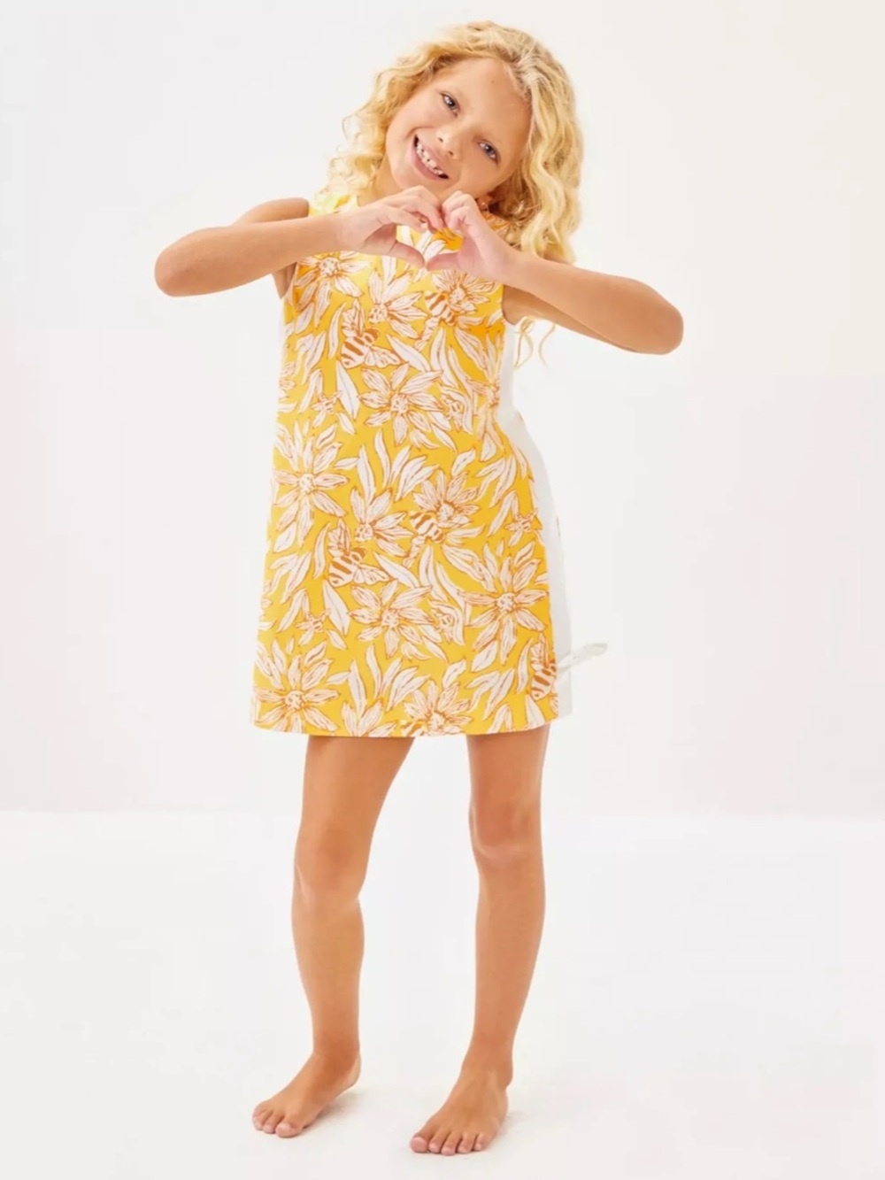 Lilly Pulitzer Kids Shift Yellow and White Floral Dress 3T